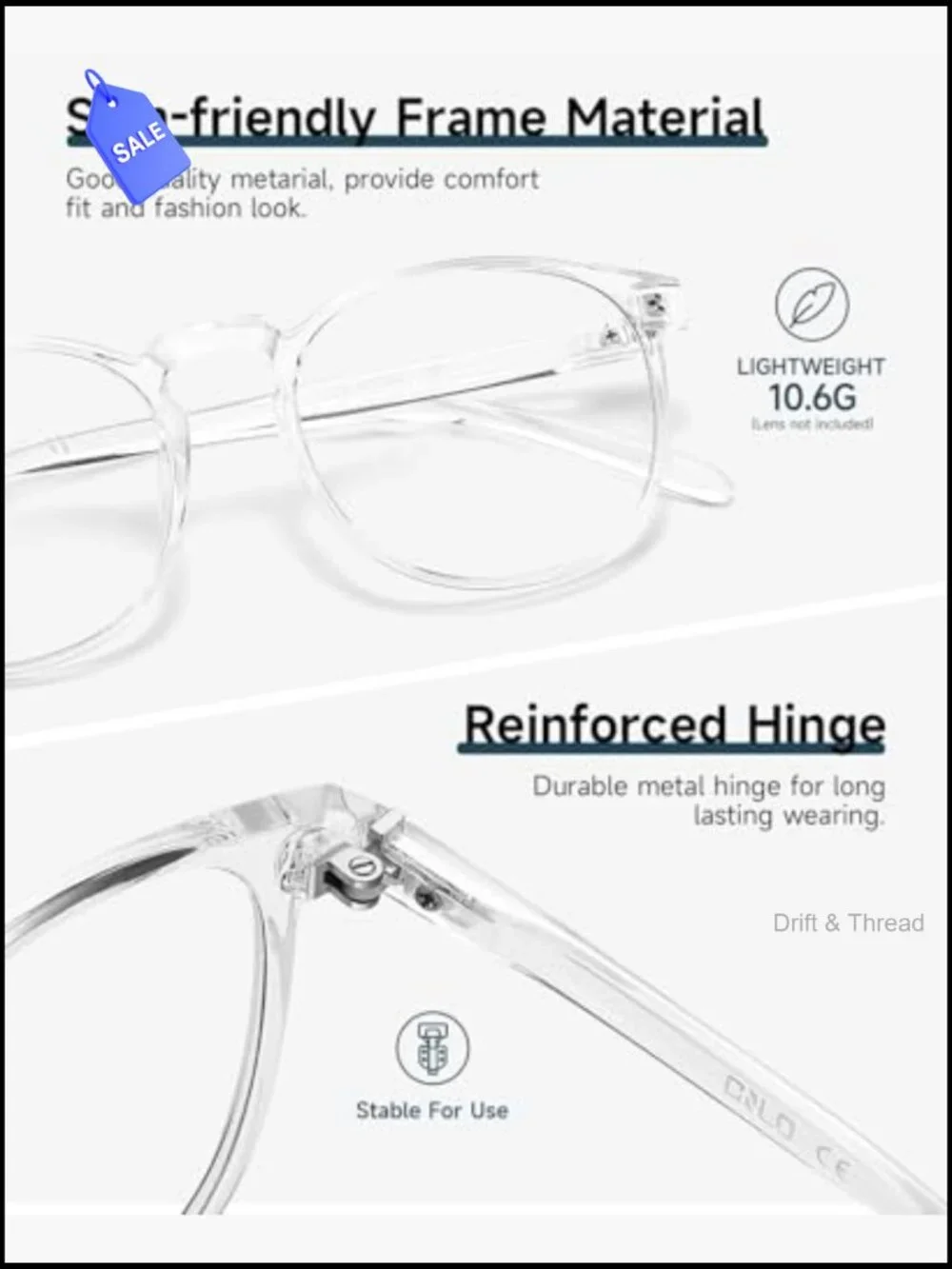 Blue Light Blocking Glasses Anti Eyestrain Lightweight TR90 Frame Computer